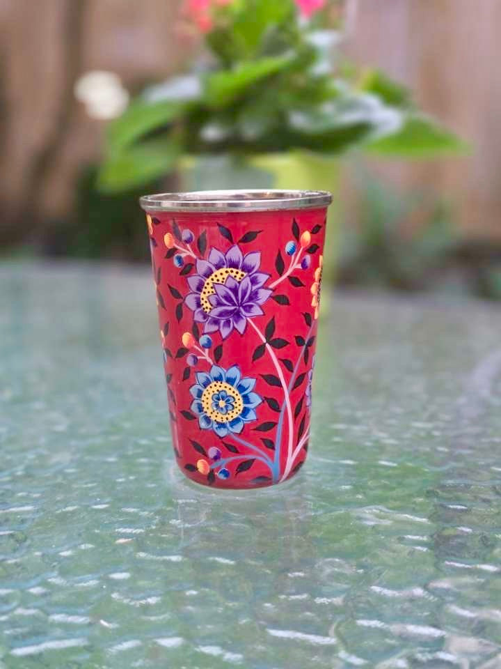 Timbale peinte à la main - Rouge