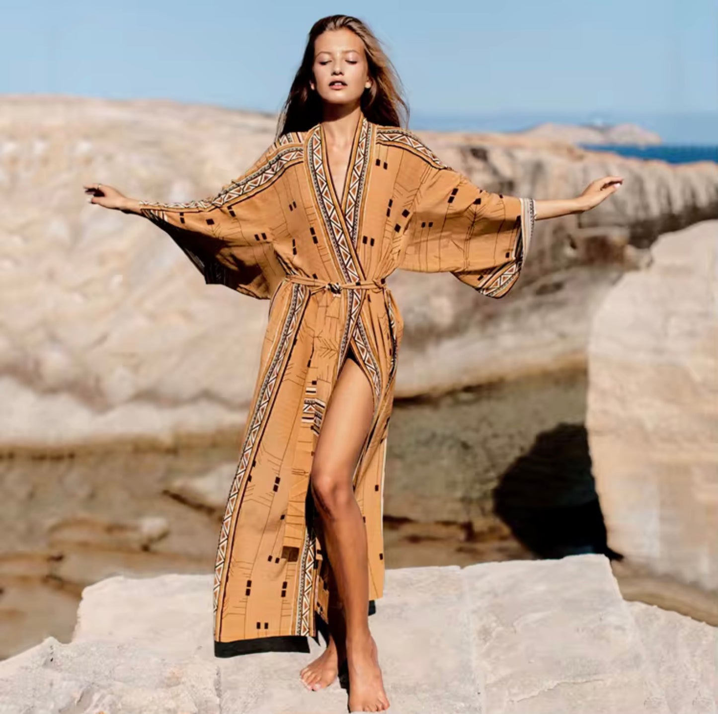 KIMONO FLUIDE IMPRIMÉ
