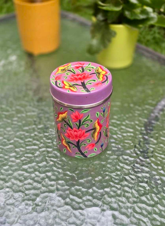 Grandes boîtes de conservation peintes à la main - Mauve