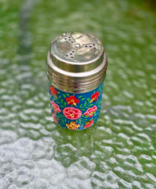 Saupoudreuse peinte à la main - Bleu floral
