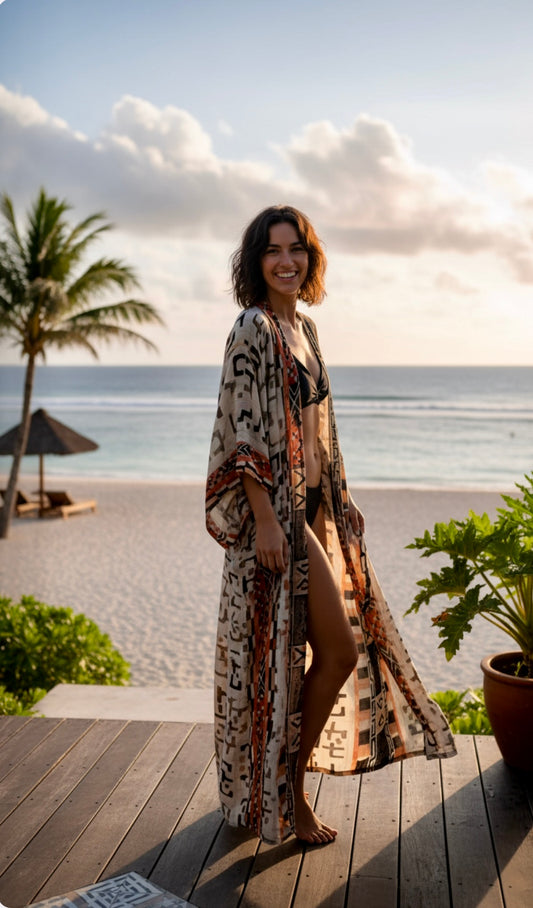 KIMONO FLUIDE IMPRIMÉ